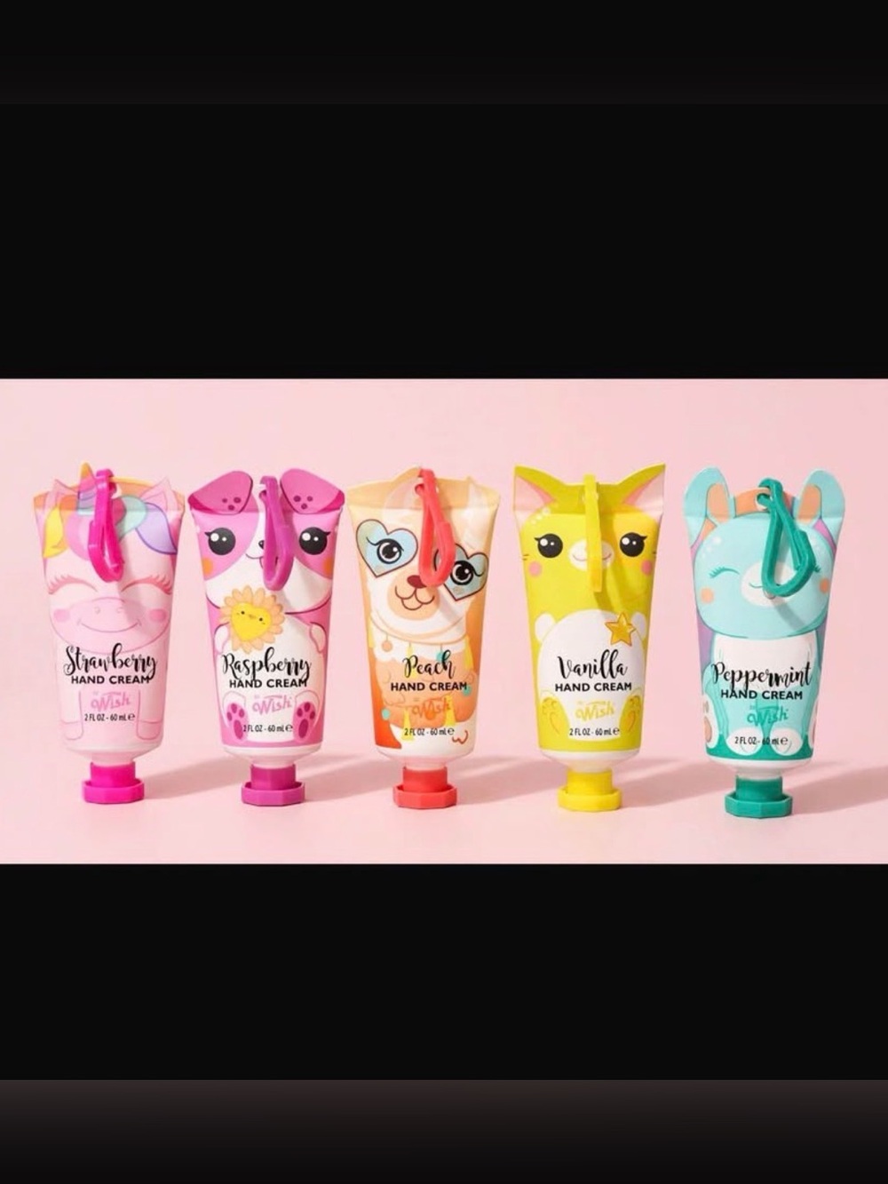 Wish Kids Hand Cream Set - Pink, Purple, Peach, Yellow, Teal